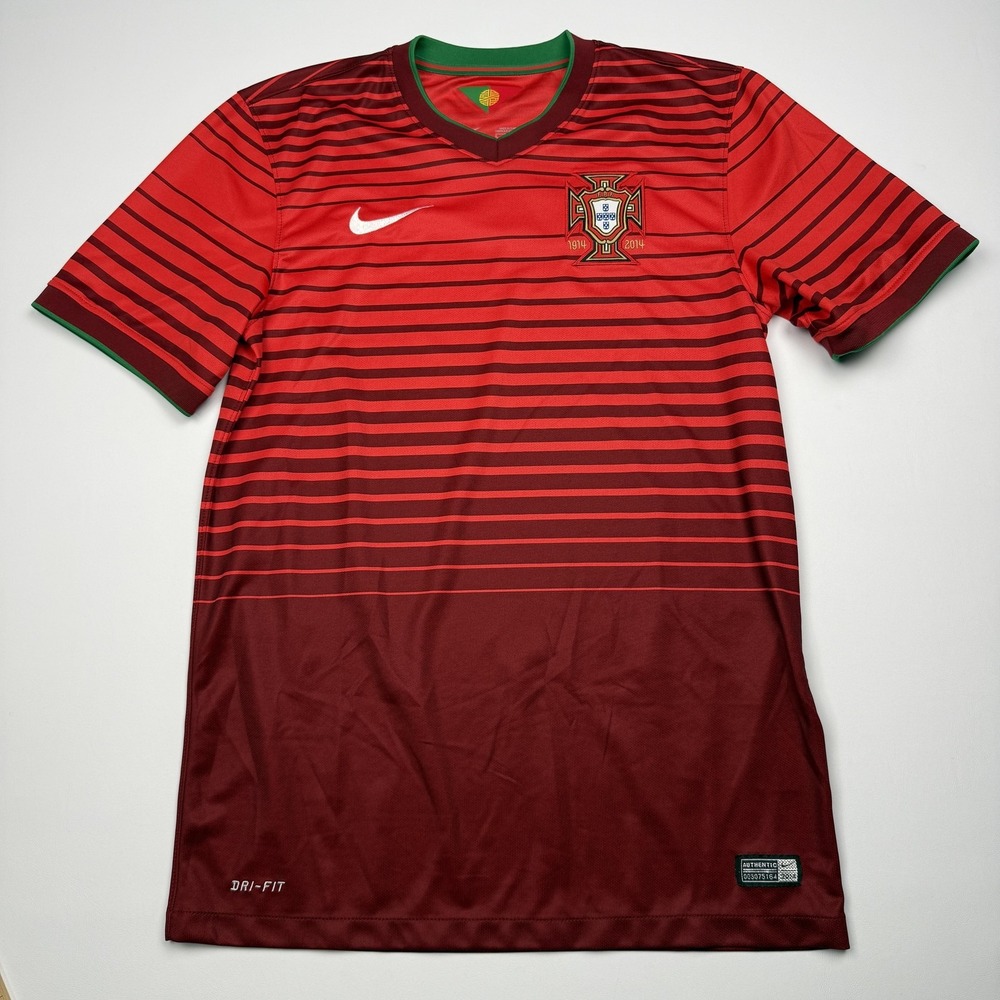 Portugal National Team Jersey Mens Small Red Soccer Nike Dri-FIT Authentic 2014